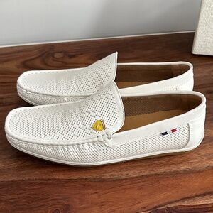 Bruno Marc White Perforated Loafers
